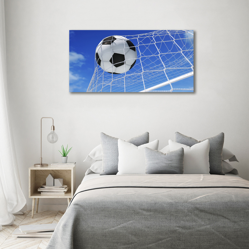 Tableau sur toile Le ballon dans les grilles