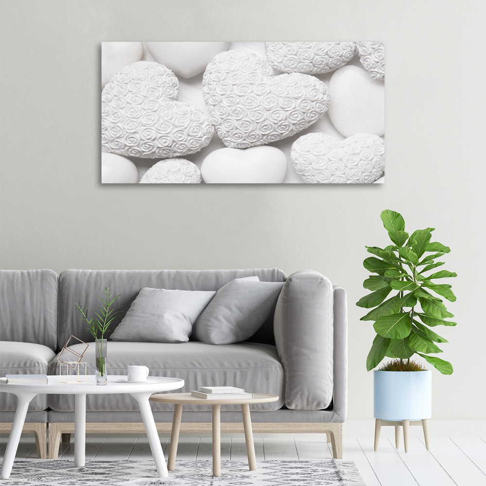 Tableau photo sur toile Fond blanc en forme de coeur