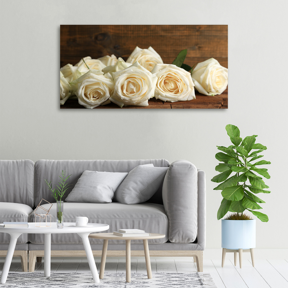 Tableau imprimé sur toile Roses blanches