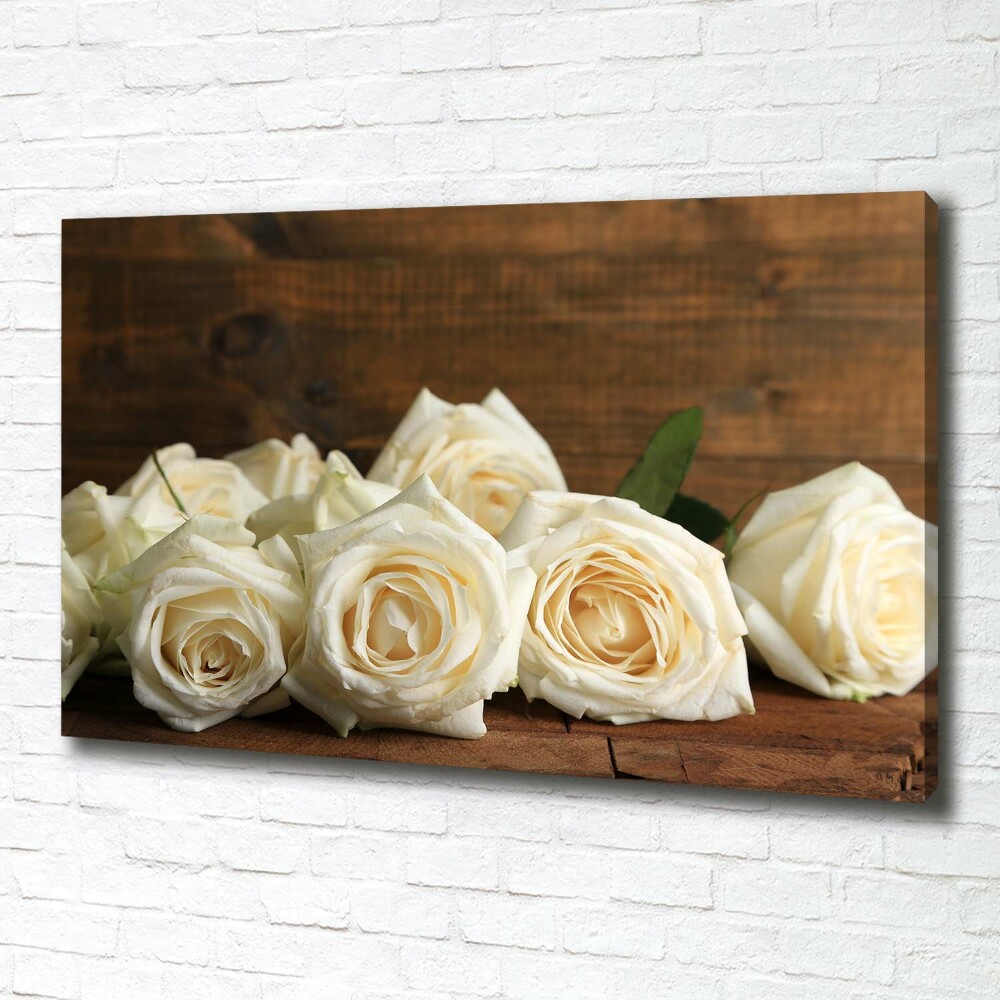 Tableau imprimé sur toile Roses blanches