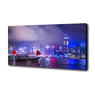 Tableau mural sur toile Hong kong la nuit