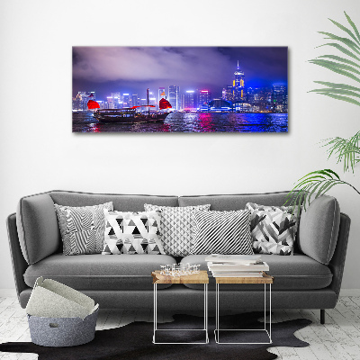 Tableau mural sur toile Hong kong la nuit