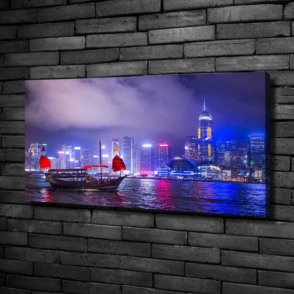 Tableau mural sur toile Hong kong la nuit