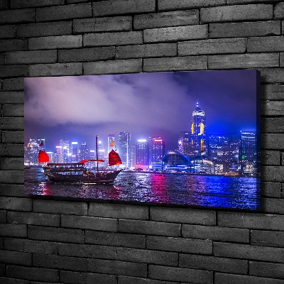 Tableau mural sur toile Hong kong la nuit