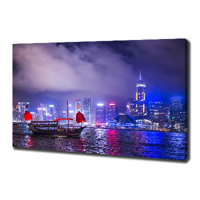 Tableau mural sur toile Hong kong la nuit