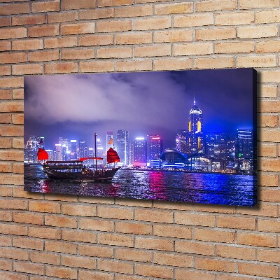 Tableau mural sur toile Hong kong la nuit