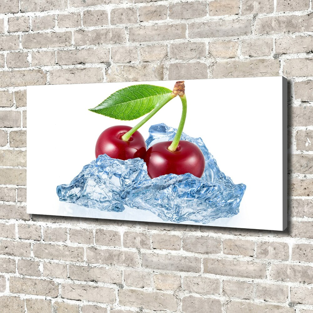 Tableau toile imprimée Cerise avec glace