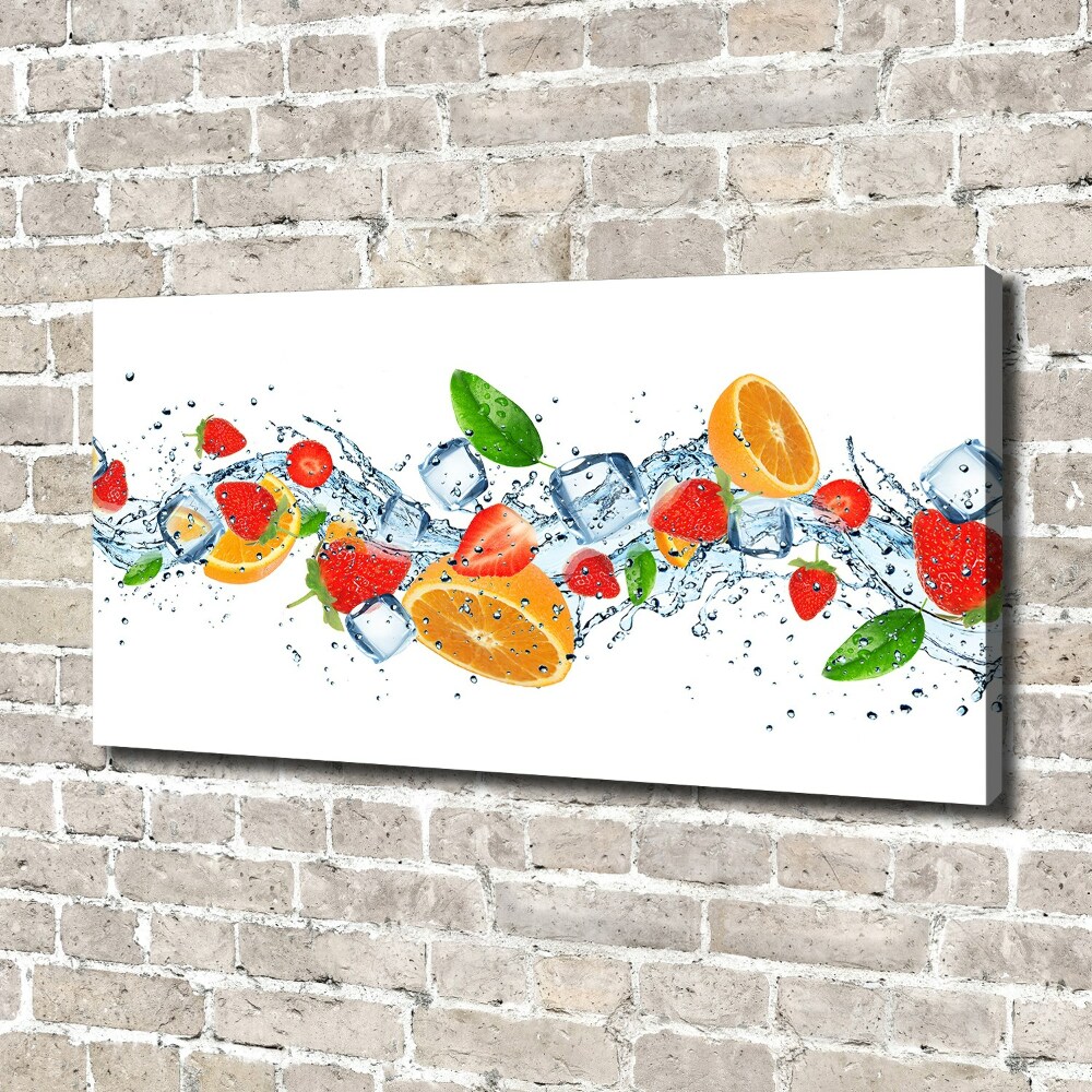 Tableau photo sur toile Fruits sur glace