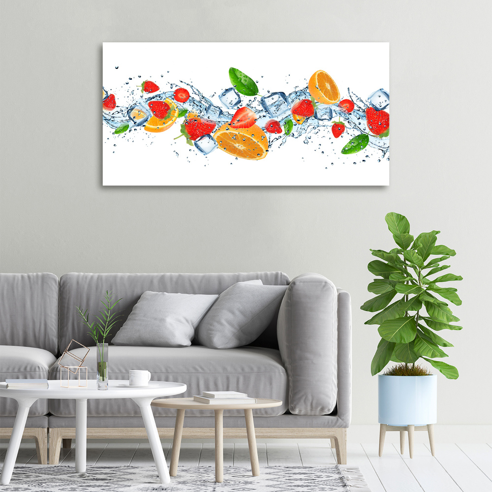 Tableau photo sur toile Fruits sur glace