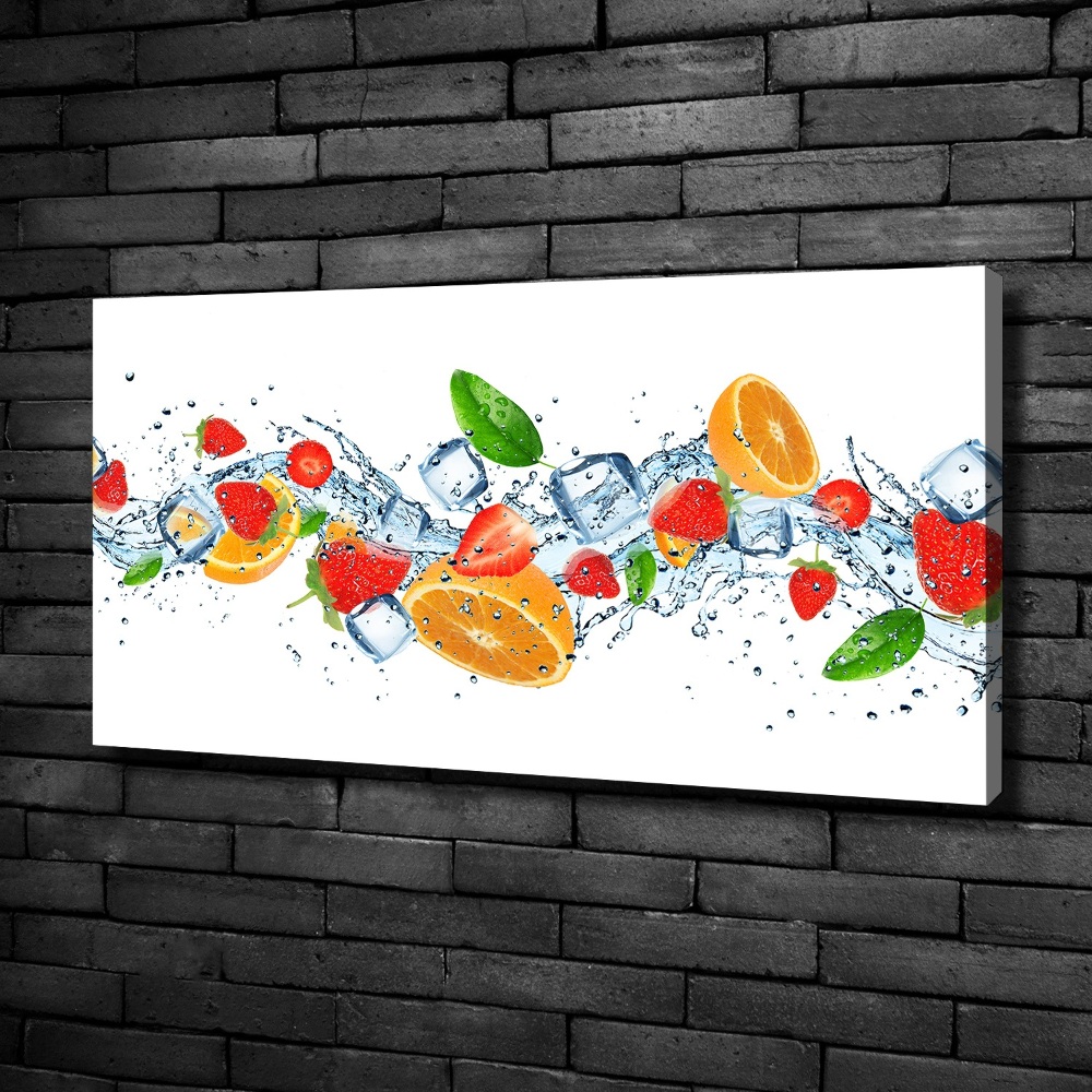 Tableau photo sur toile Fruits sur glace