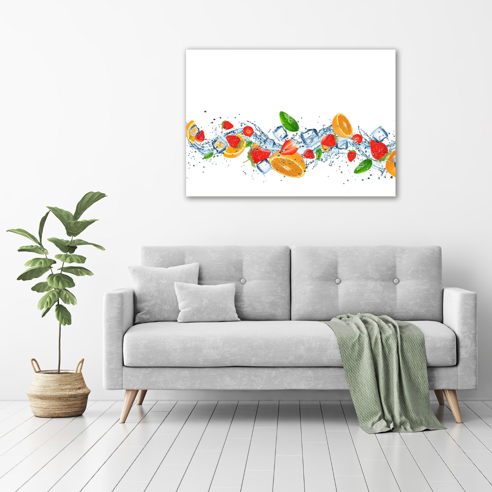 Tableau photo sur toile Fruits sur glace