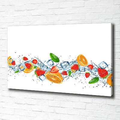 Tableau photo sur toile Fruits sur glace