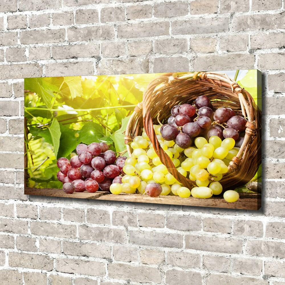 Tableau imprimé sur toile Raisins dans un panier