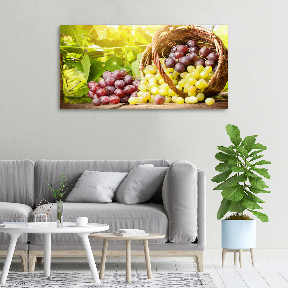 Tableau imprimé sur toile Raisins dans un panier