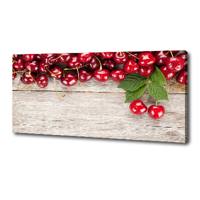 Tableau photo sur toile Cerises sur bois