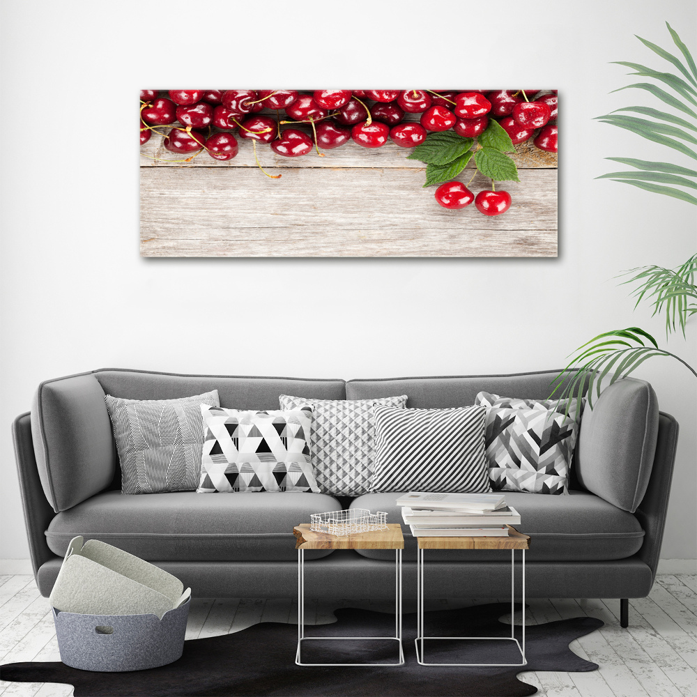 Tableau photo sur toile Cerises sur bois