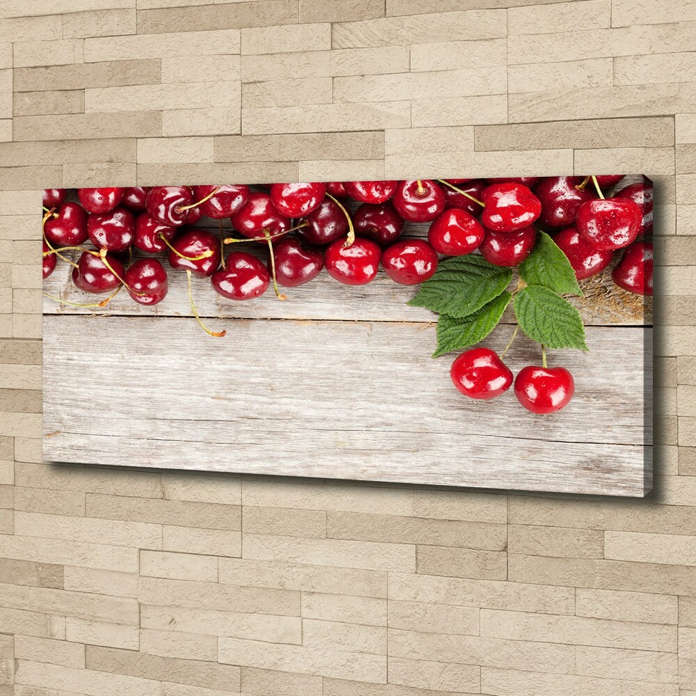 Tableau photo sur toile Cerises sur bois