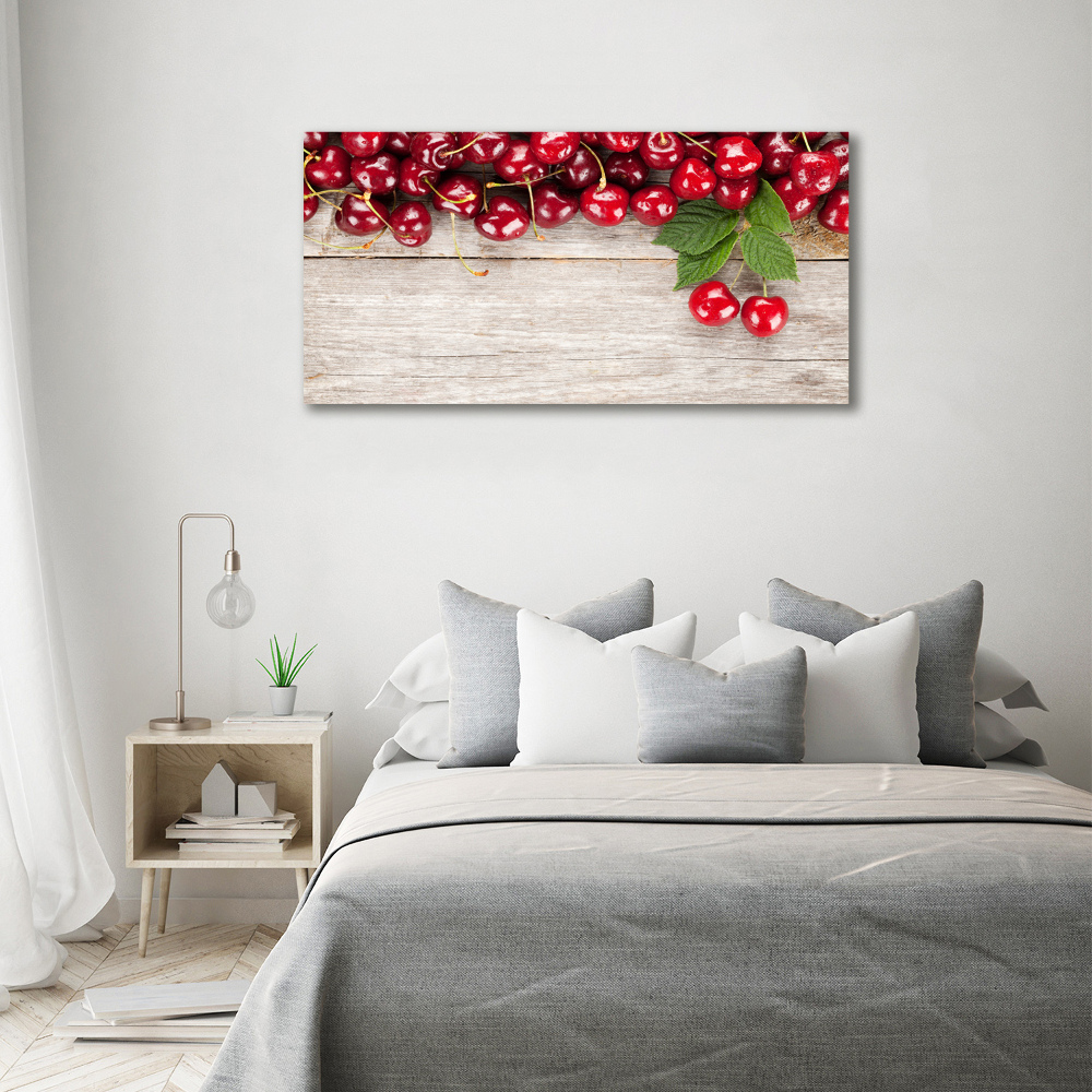 Tableau photo sur toile Cerises sur bois