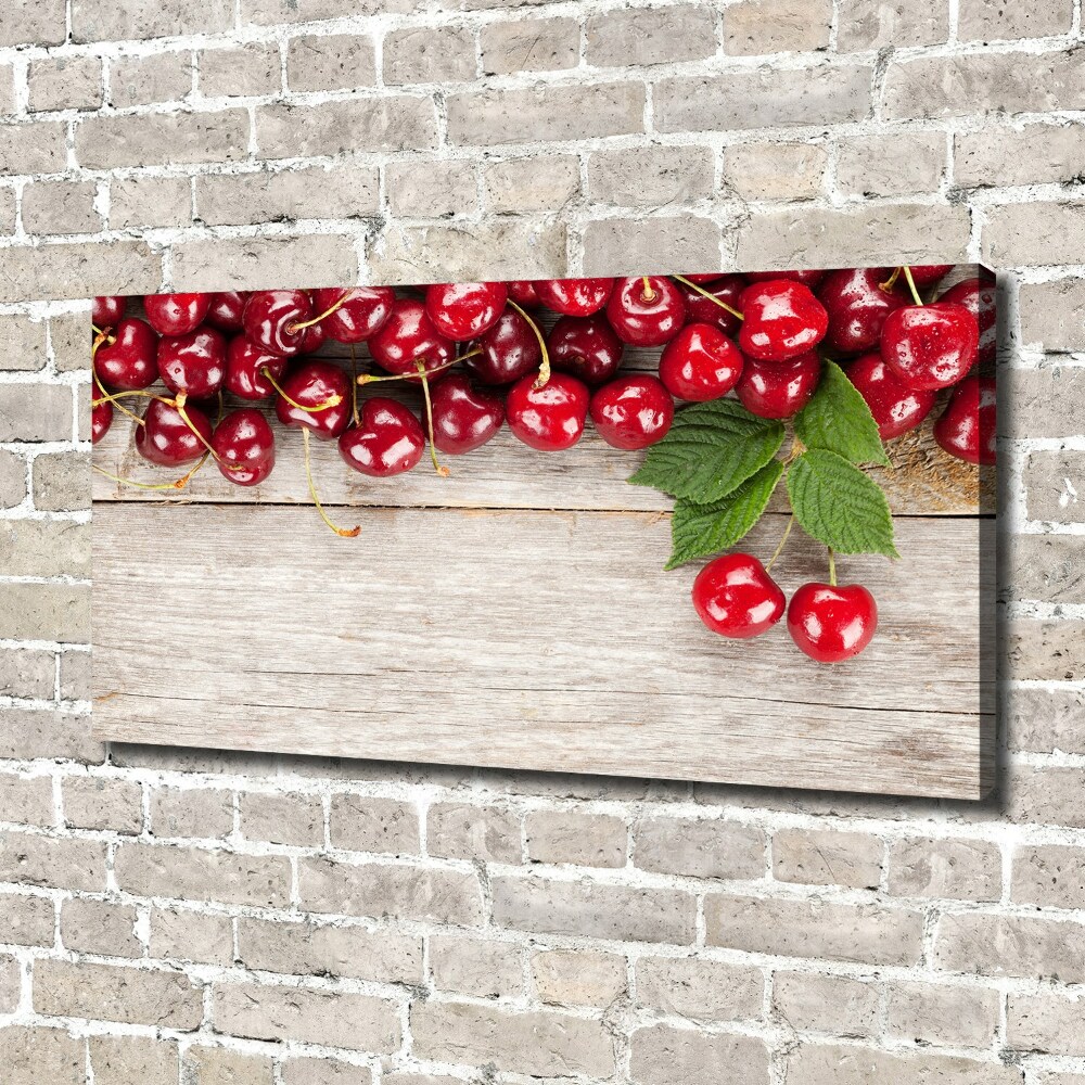 Tableau photo sur toile Cerises sur bois