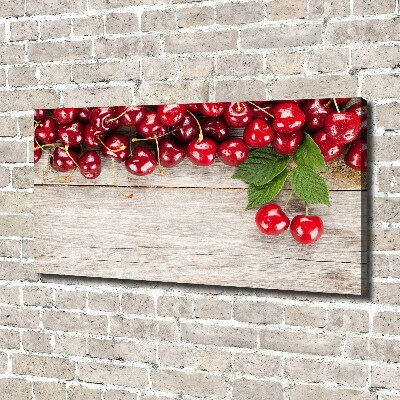 Tableau photo sur toile Cerises sur bois