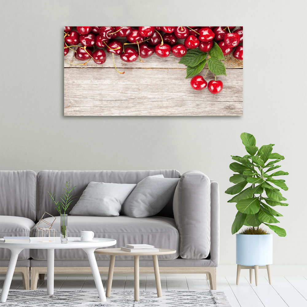 Tableau photo sur toile Cerises sur bois