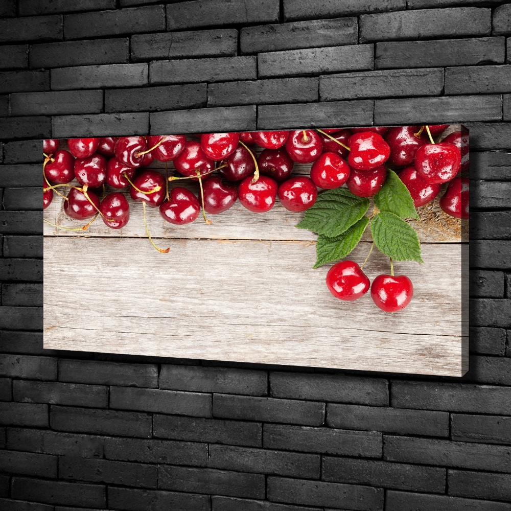 Tableau photo sur toile Cerises sur bois