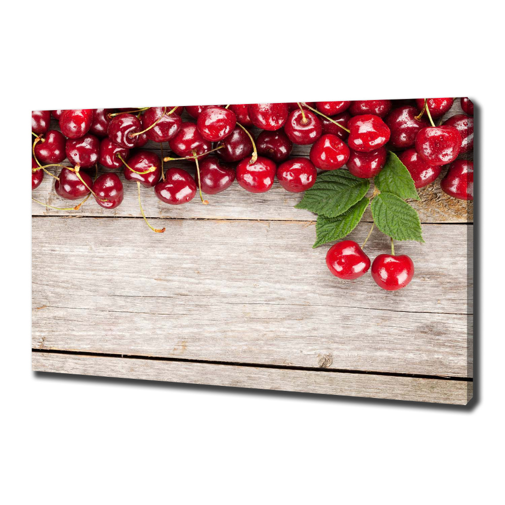 Tableau photo sur toile Cerises sur bois