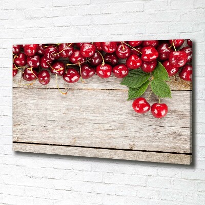 Tableau photo sur toile Cerises sur bois