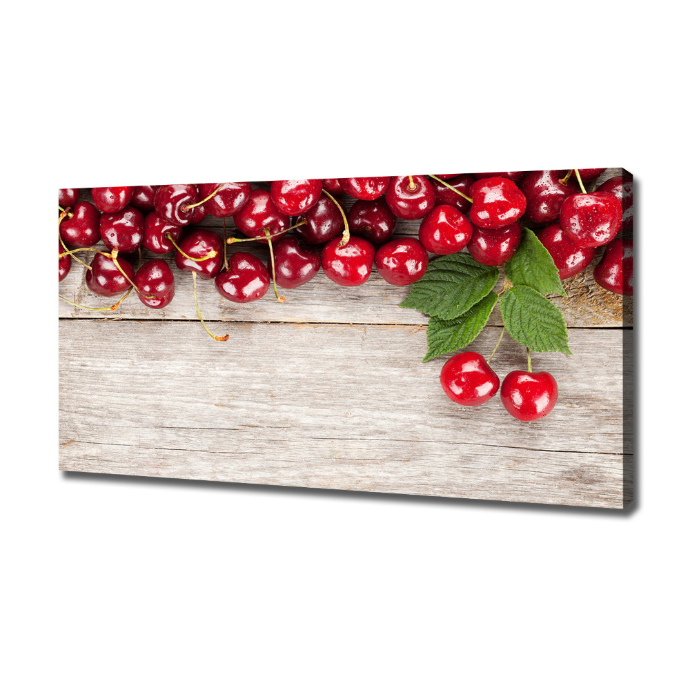 Tableau photo sur toile Cerises sur bois