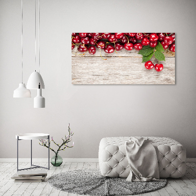 Tableau photo sur toile Cerises sur bois