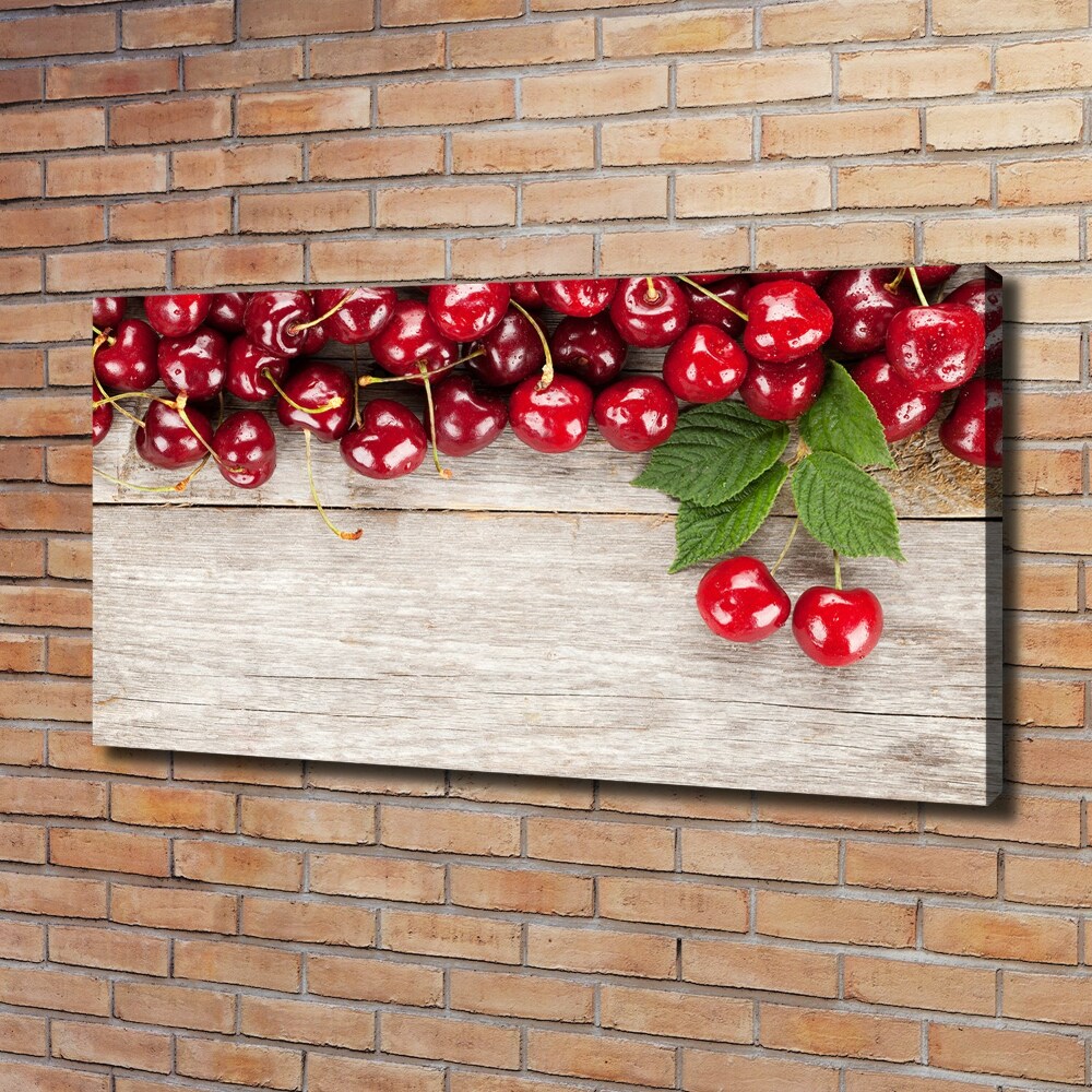 Tableau photo sur toile Cerises sur bois