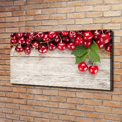 Tableau photo sur toile Cerises sur bois