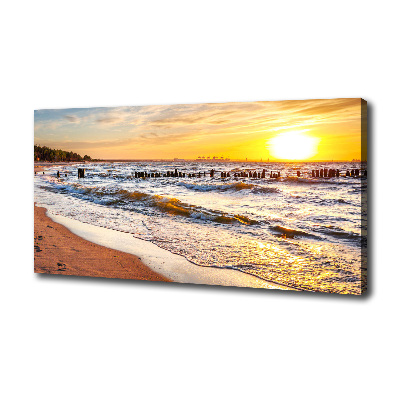 Tableau sur toile Plage du coucher de soleil