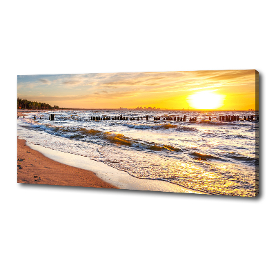 Tableau sur toile Plage du coucher de soleil