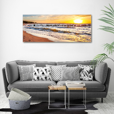 Tableau sur toile Plage du coucher de soleil