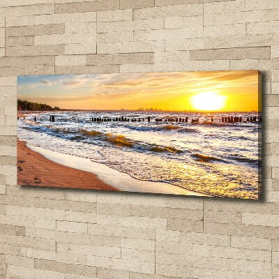 Tableau sur toile Plage du coucher de soleil