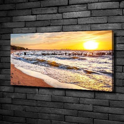 Tableau sur toile Plage du coucher de soleil