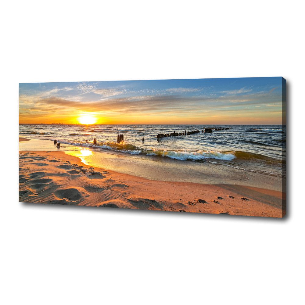 Tableau toile imprimée Plage du coucher de soleil