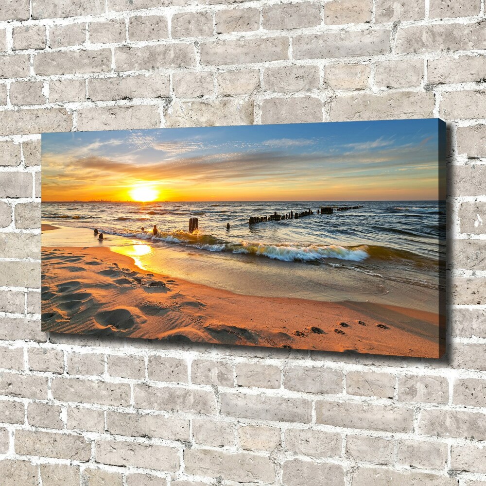 Tableau toile imprimée Plage du coucher de soleil