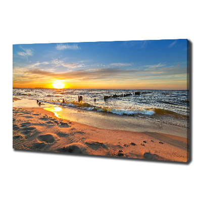 Tableau toile imprimée Plage du coucher de soleil