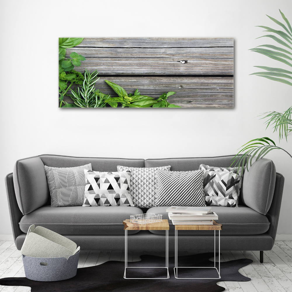 Tableau mural sur toile Fond en bois d'herbes