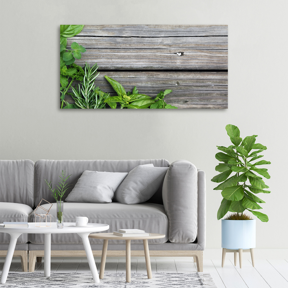 Tableau mural sur toile Fond en bois d'herbes