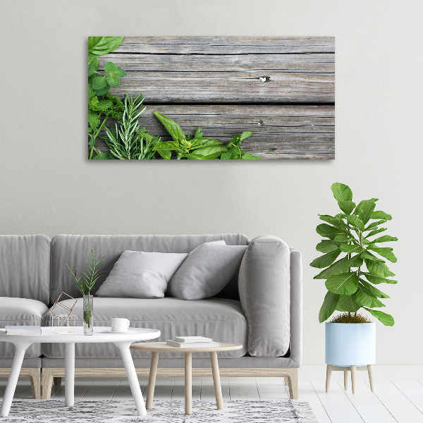 Tableau mural sur toile Fond en bois d'herbes