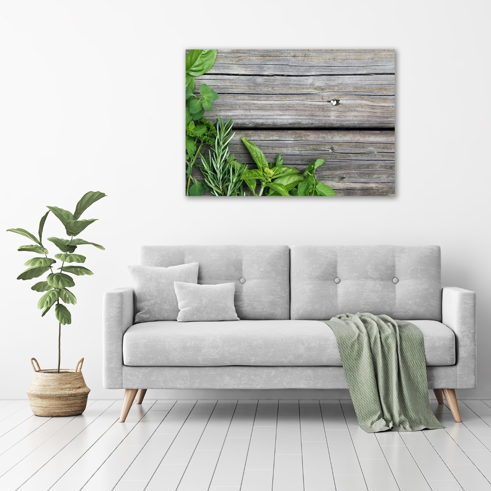 Tableau mural sur toile Fond en bois d'herbes