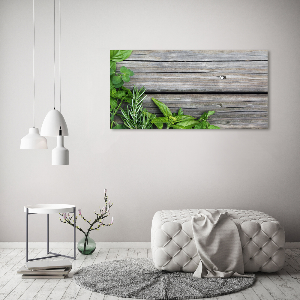 Tableau mural sur toile Fond en bois d'herbes