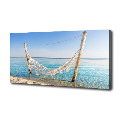 Tableau sur toile Hamac en bord de mer