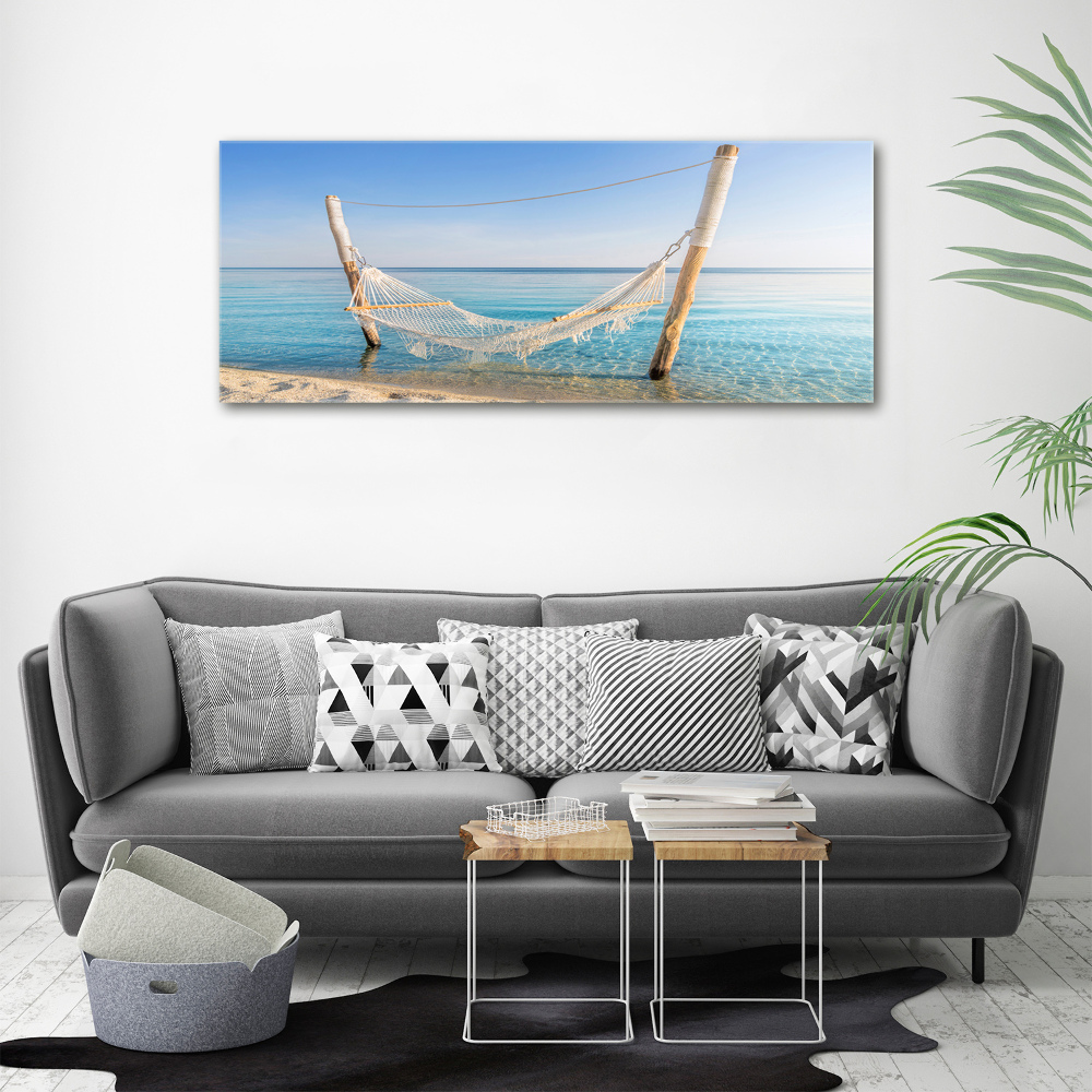 Tableau sur toile Hamac en bord de mer