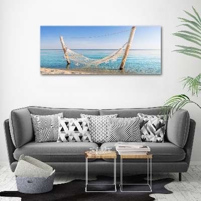 Tableau sur toile Hamac en bord de mer