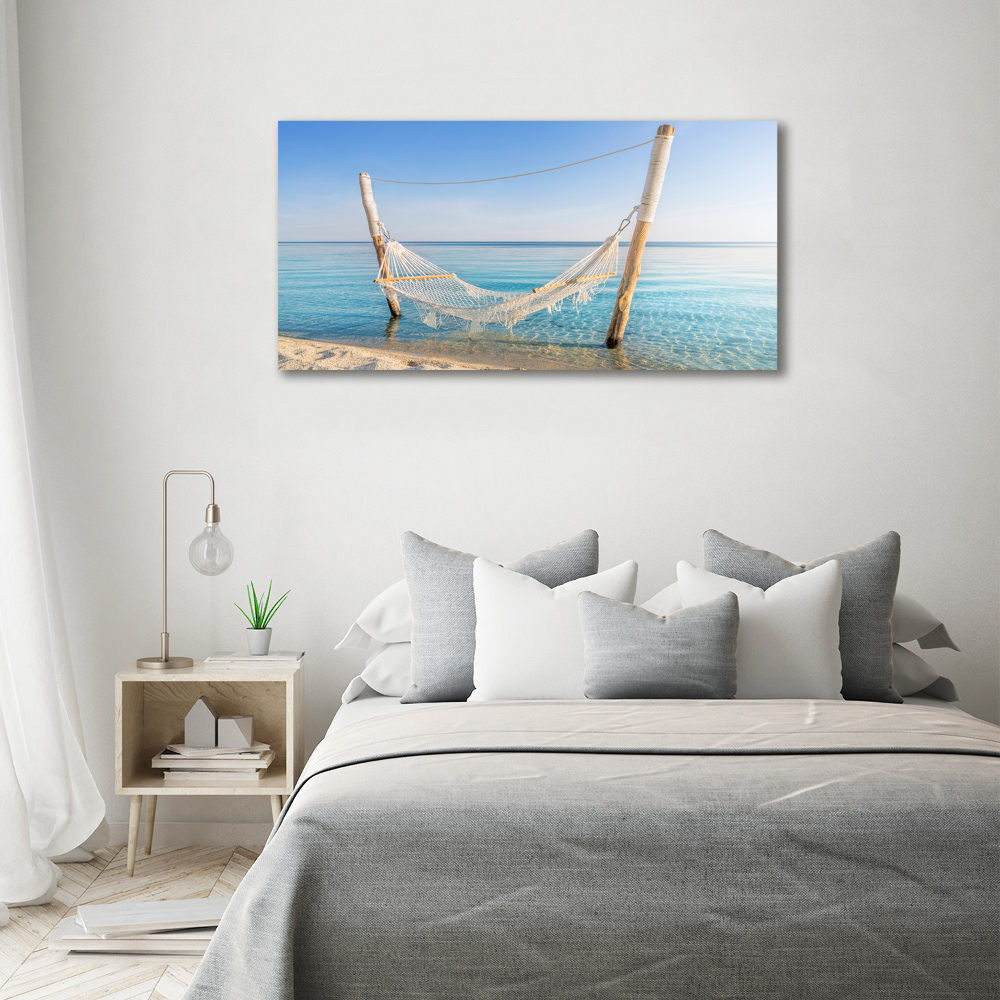 Tableau sur toile Hamac en bord de mer