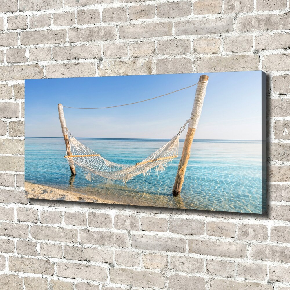 Tableau sur toile Hamac en bord de mer